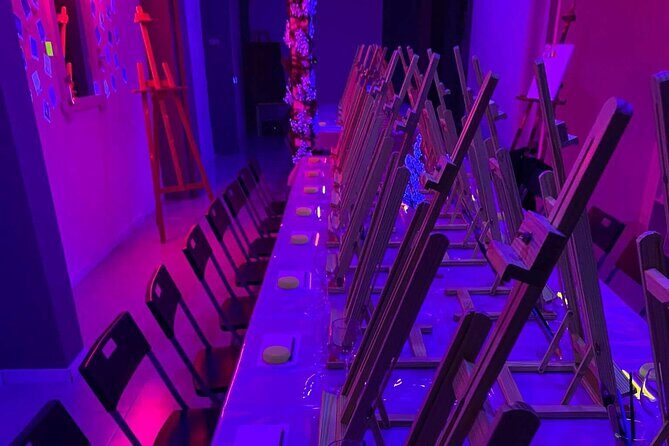 Paint a neon fluorescent picture while drinking unlimited wine - Price and Value: Is $53.36 Worth It?